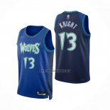 Camiseta Minnesota Timberwolves Nathan Knight NO 13 Ciudad 2021-22 Azul