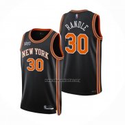 Camiseta New York Knicks Julius Randl NO 30 Ciudad 2021-22 Negro