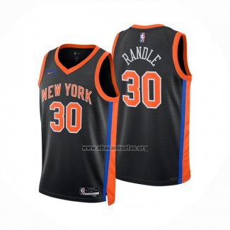 Camiseta New York Knicks Julius Randle NO 30 Ciudad 2022-23 Negro