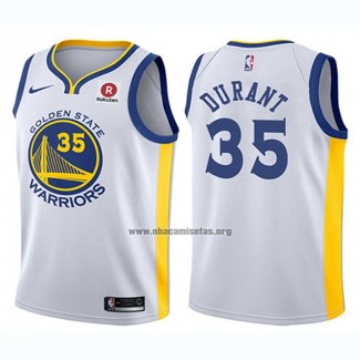 Camiseta Nino Golden State Warriors Kevin Durant NO 35 2017-18 Blanco