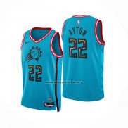 Camiseta Phoenix Suns Deandre Ayton NO 22 Ciudad 2022-23 Azul