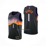 Camiseta Phoenix Suns Devin Booker NO 1 Ciudad 2020-21 Negro