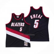 Camiseta Portland Trail Blazers Jermaine O'Neal NO 5 Hardwood Classics Throwback Negro