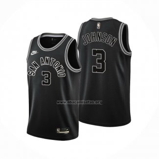 Camiseta San Antonio Spurs Keldon Johnson NO 3 Classic 2022-23 Negro