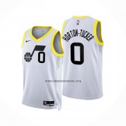Camiseta Utah Jazz Talen Horton-Tucker NO 0 Association 2022-23 Blanco