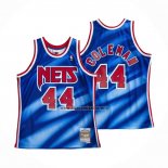 Camiseta Brooklyn Nets Derrick Coleman NO 44 Hardwood Classics Throwback Azul