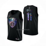 Camiseta Brooklyn Nets Kyrie Irving Iridescent Logo Negro