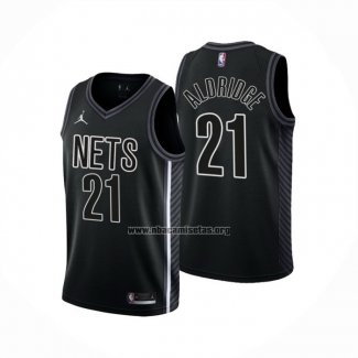 Camiseta Brooklyn Nets LaMarcus Aldridge NO 21 Statement 2022-23 Negro