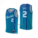 Camiseta Charlotte Hornets LaMelo Ball NO 2 Ciudad 2021-22 Azul