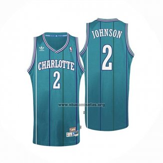 Camiseta Charlotte Hornets Larry Johnson NO 2 Retro Azul