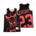 Camiseta Chicago Bulls Michael Jordan NO 23 Mitchell & Ness Big Face Negro