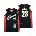 Camiseta Cleveland Cavaliers LeBron James NO 23 Mitchell & Ness 2008-09 Negro