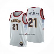 Camiseta Denver Nuggets Collin Gillespie NO 21 Ciudad 2022-23 Blanco