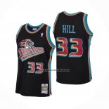 Camiseta Detroit Pistons Grant Hill NO 33 Mitchell & Ness 1998-99 Negro