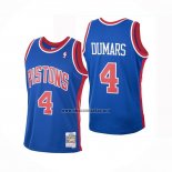 Camiseta Detroit Pistons Joe Dumars NO 4 Mitchell & Ness 1988-89 Azul