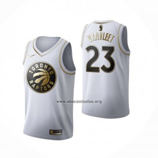 Camiseta Golden Edition Toronto Raptors Fred Vanvleet NO 23 Blanco