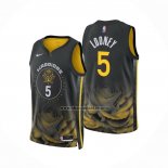 Camiseta Golden State Warriors Kevon Looney NO 5 Ciudad 2022-23 Negro