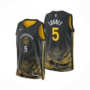 Camiseta Golden State Warriors Kevon Looney NO 5 Ciudad 2022-23 Negro