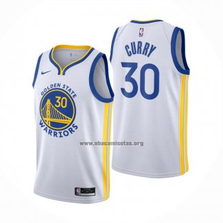 Camiseta Golden State Warriors Stephen Curry NO 30 Association 2020-21 Blanco