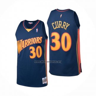 Camiseta Golden State Warriors Stephen Curry NO 30 Mitchell & Ness 2009-10 Azul