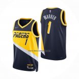 Camiseta Indiana Pacers T.J. Warren NO 1 Ciudad 2021-22 Azul