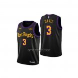 Camiseta Los Angeles Lakers Anthony Davis NO 3 Ciudad 2019-20 Negro