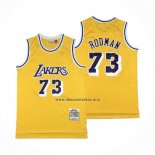 Camiseta Los Angeles Lakers Dennis Rodman NO 73 Mitchell & Ness 1998-99 Amarillo