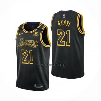 Camiseta Los Angeles Lakers Joel Ayayi NO 21 Mamba 2021-22 Negro