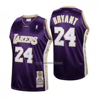 Camiseta Los Angeles Lakers LeBron James NO 24 Hardwood Classics Hall Of Fame 2020 Violeta