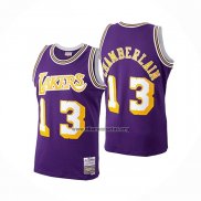 Camiseta Los Angeles Lakers Wilt Chamberlain NO 13 Mitchell & Ness 1971-72 Violeta