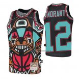 Camiseta Memphis Grizzlies Ja Morant NO 12 Mitchell & Ness Big Face Negro