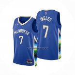 Camiseta Milwaukee Bucks Joe Ingles NO 7 Ciudad 2022-23 Azul