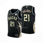 Camiseta Milwaukee Bucks Jrue Holiday NO 21 Statement 2022-23 Negro