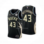 Camiseta Milwaukee Bucks Thanasis Antetokounmpo NO 43 Statement 2022-23 Negro