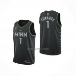 Camiseta Minnesota Timberwolves Anthony Edwards NO 1 Ciudad 2020-21 Negro