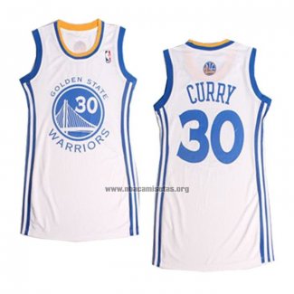 Camiseta Mujer Golden State Warriors Stephen Curry NO 30 Icon Blanco