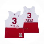 Camiseta Philadelphia 76ers Allen Iverson NO 3 Retro Blanco Rojo