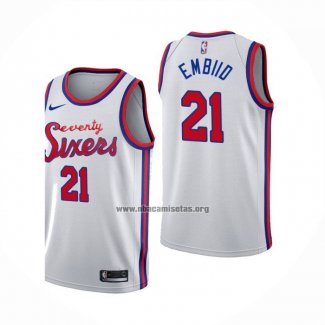 Camiseta Philadelphia 76ers Joel Embiid NO 21 Classic 2019-20 Blanco