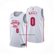 Camiseta Philadelphia 76ers Tyrese Maxey NO 0 Ciudad 2022-23 Blanco