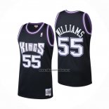 Camiseta Sacramento Kings Jason Williams NO 55 Mitchell & Ness 2001-02 Negro