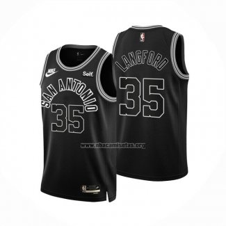 Camiseta San Antonio Spurs Romeo Langford NO 35 Classic 2022-23 Negro