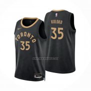 Camiseta Toronto Raptors Christian Koloko NO 35 Ciudad 2022-23 Negro