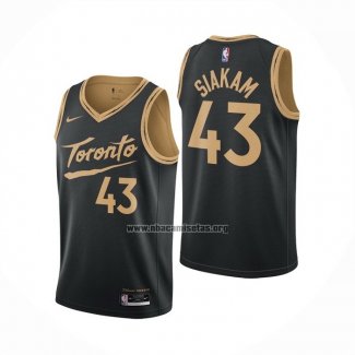 Camiseta Toronto Raptors Pascal Siakam NO 43 Ciudad 2020-21 Negro