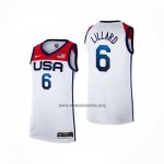 Camiseta USA 2021 Damian Lillard NO 6 Blanco