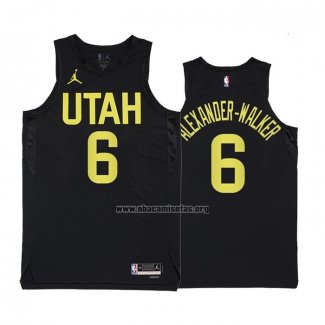 Camiseta Utah Jazz Nickeil Alexander-Walker NO 6 Statement 2022-23 Negro