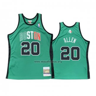 Camiseta Boston Celtics Ray Allen NO 20 Hardwood Classics Throwback 2007-08 Verde