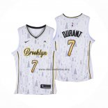 Camiseta Brooklyn Nets Kevin Durant NO 7 Christmas Blanco