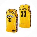 Camiseta Brooklyn Nets Nicolas Claxton Ciudad 2020-21 Amarillo
