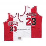 Camiseta Chicago Bulls Michael Jordan NO 23 Split Blanco Rojo