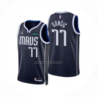 Camiseta Dallas Mavericks Luka Doncic NO 77 Statement 2022-23 Azul